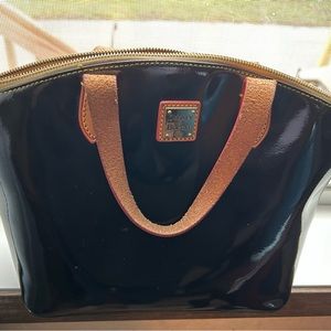 Dooney & Burke black patent leather, comes with shoulder strap
